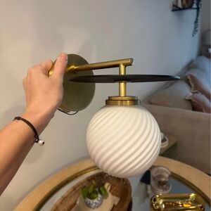 The Foundry Supply Co. Brass and White Wall Sconce